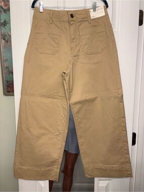 a.n.a womens Wide-Leg Khaki Cotton crop pants nwt